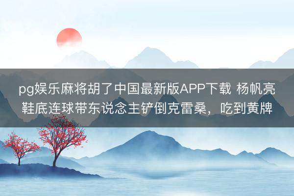 pg娱乐麻将胡了中国最新版APP下载 杨帆亮鞋底连球带东说念主铲倒克雷桑，吃到黄牌