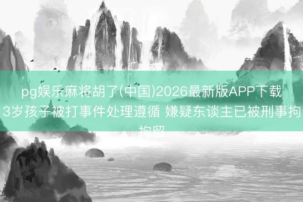 pg娱乐麻将胡了(中国)2026最新版APP下载 13岁孩子被打事件处理遵循 嫌疑东谈主已被刑事拘留