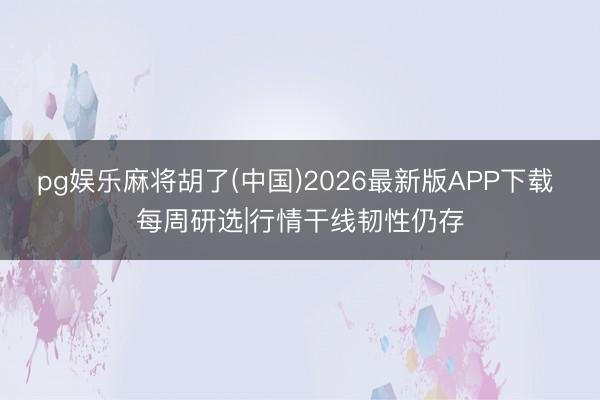 pg娱乐麻将胡了(中国)2026最新版APP下载 每周研选|行情干线韧性仍存