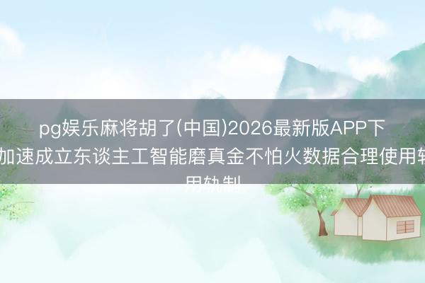 pg娱乐麻将胡了(中国)2026最新版APP下载 加速成立东谈主工智能磨真金不怕火数据合理使用轨制